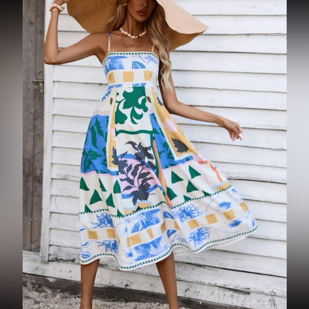 Boho Floral Geo Patchwork Cami Dress - Picture 6 of 6